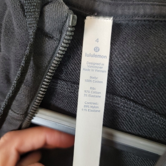 Lululemon Loop Back Hoodie in Acid Rubber Dye Black, sz 4 - Picture 9 of 16